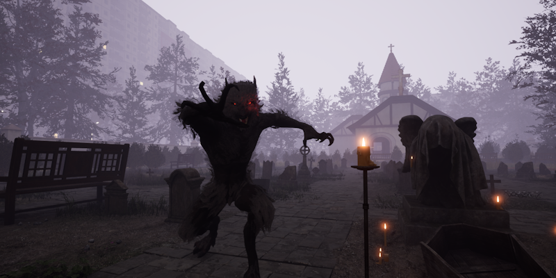 Game art depicting a female with long black hair, a skull on her face nad an orb in her hand